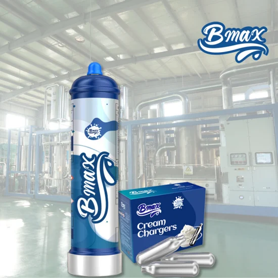 Bmax Food Grade N2o Cilindro de Gás Rindo Creme Whipper Carregadores 0,95L Óxido Nitroso 640g 99,95% Pureza para Distribuidores de Creme Chantilly